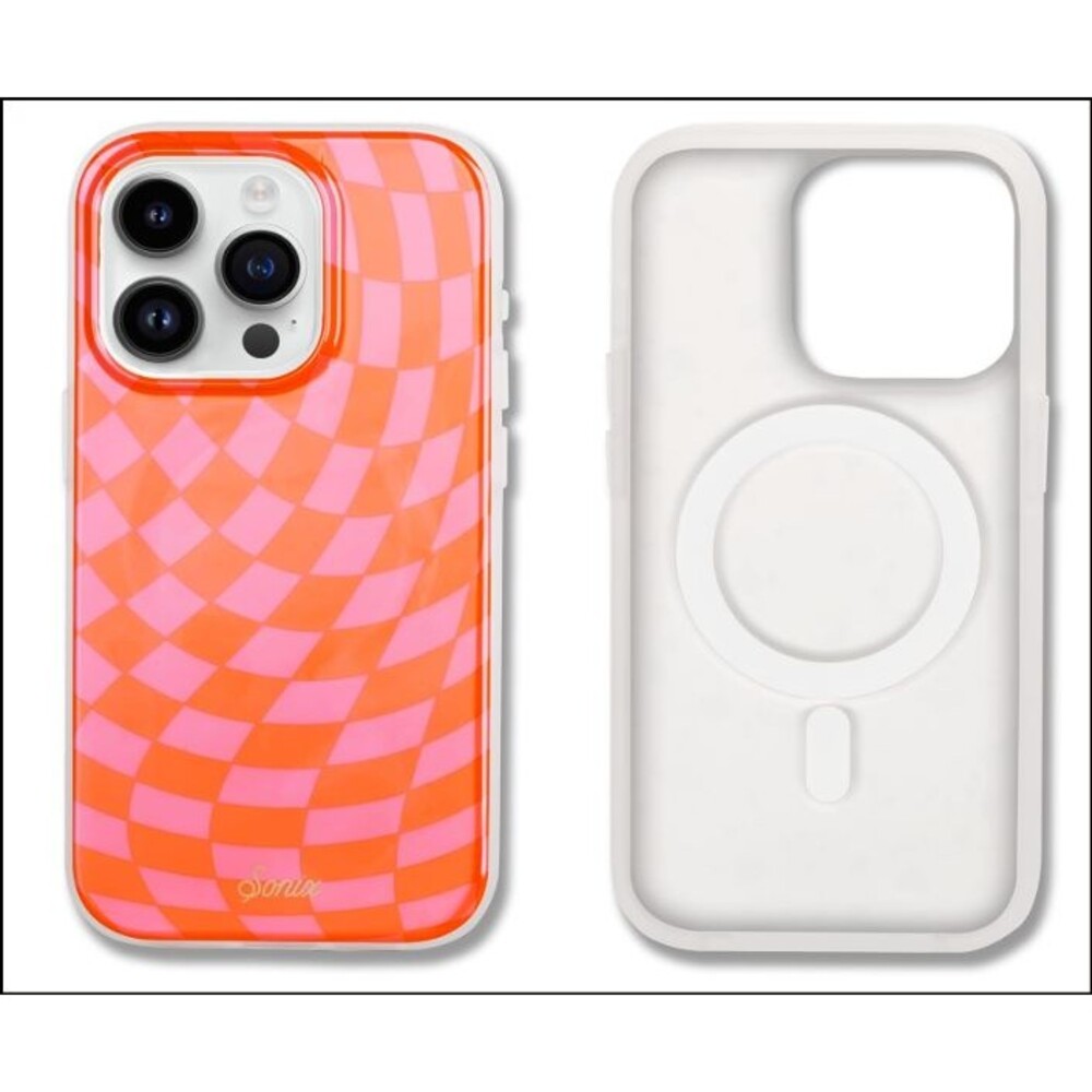 Apple iPhone 15 Pro Max Case - Checkmate Pink/Orange - NEW